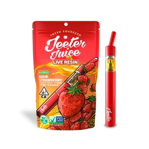 Sour Strawberry Jeeter Juice Live Resin Disposable Straw